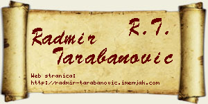 Radmir Tarabanović vizit kartica